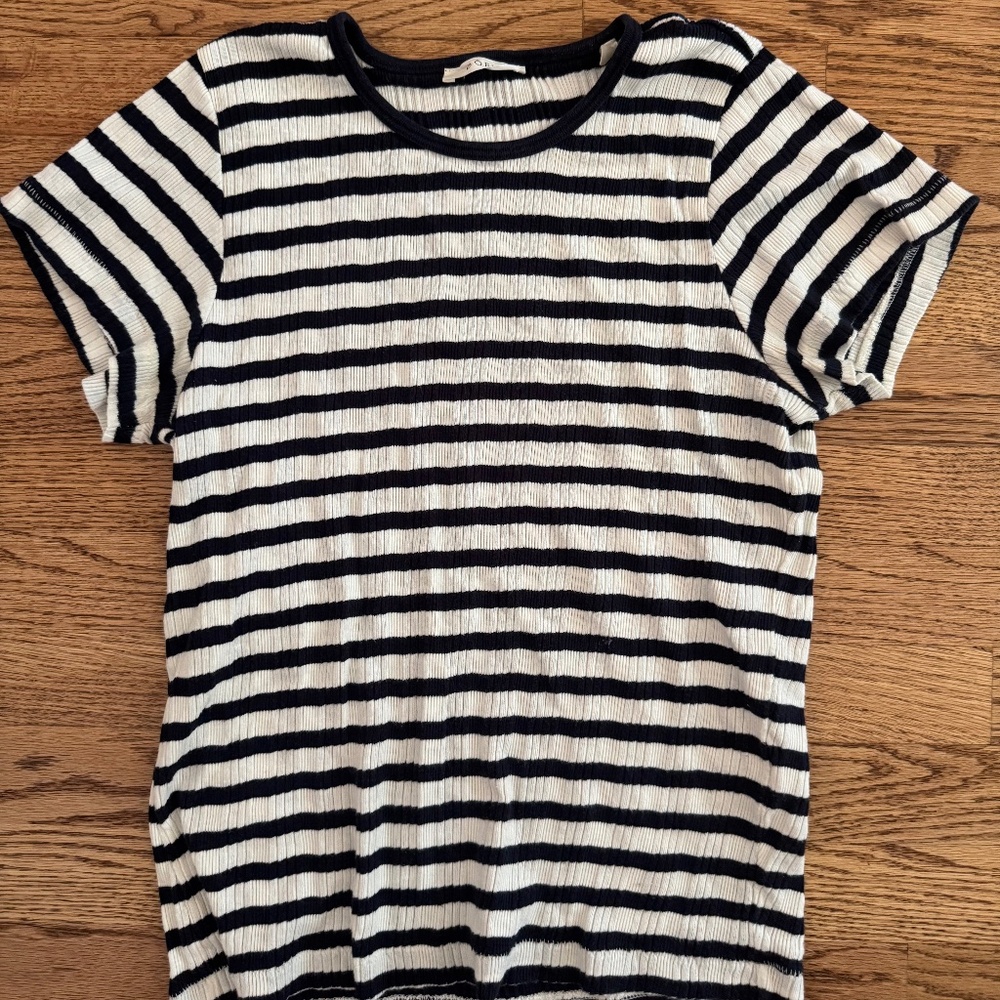 Dôen Vivi Tee in Navy Nantucket Stripe